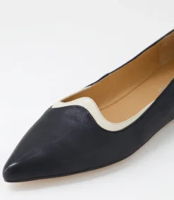 Women TOP END Flats-Yibbie Black Milk Leather Ballet Flats