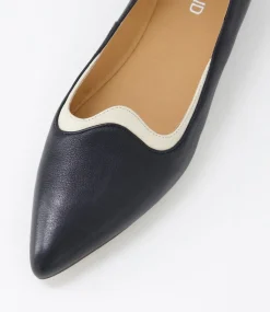 Women TOP END Flats-Yibbie Black Milk Leather Ballet Flats
