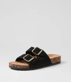 Women I LOVE BILLY Flats|Sandals-Yinto Black Multi Sandals