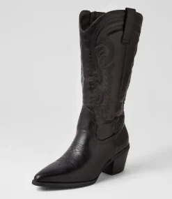 Women I LOVE BILLY Boots-Yodel Black Knee High Boots