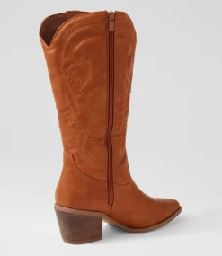 Women I LOVE BILLY Boots-Yodel Tan Knee High Boots