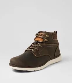 COLORADO Boots|Casuals-Youth Brown Crazyhorse Leather Lace Up Boots