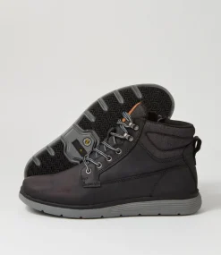 COLORADO Boots|Casuals-Yrbud Black Crazyhorse Leather Lace Up Boots