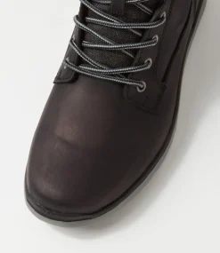 COLORADO Boots|Casuals-Yrbud Black Crazyhorse Leather Lace Up Boots