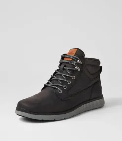 COLORADO Boots|Casuals-Yrbud Black Crazyhorse Leather Lace Up Boots