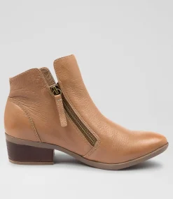 Women DIANA FERRARI Boots-Zalen Dark Tan Leather Ankle Boots