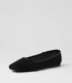 Women I LOVE BILLY Flats-Zardozi Black Weave Flat Shoes