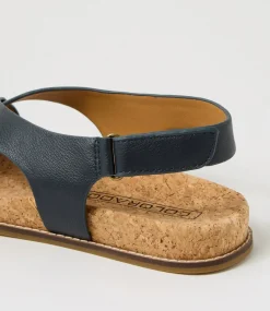 Women COLORADO Comfort|Flats-Zari Navy Leather Sandals
