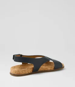 Women COLORADO Comfort|Flats-Zari Navy Leather Sandals