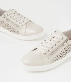 Women SUPERSOFT Comfort|Sneakers-Zarina Almond Silver Scratch Leather Sneakers