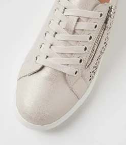 Women SUPERSOFT Comfort|Sneakers-Zarina Almond Silver Scratch Leather Sneakers