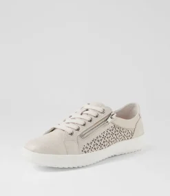 Women SUPERSOFT Comfort|Sneakers-Zarina Almond Silver Scratch Leather Sneakers