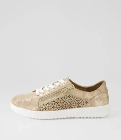 Women SUPERSOFT Comfort|Sneakers-Zarina Taupe Gold Shimmer Leather Sneakers