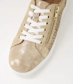 Women SUPERSOFT Comfort|Sneakers-Zarina Taupe Gold Shimmer Leather Sneakers