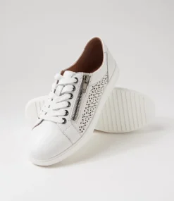 Women SUPERSOFT Sneakers|Comfort-Zarina White Wide Fit Leather Sneakers