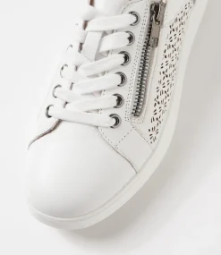 Women SUPERSOFT Sneakers|Comfort-Zarina White Wide Fit Leather Sneakers