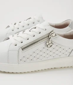 Women SUPERSOFT Comfort|Sneakers-Zavino White Silver Leather Sneakers