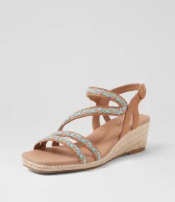 Women SUPERSOFT Comfort|Heels-Zeiti Camel Leather Sandals