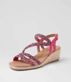 Women SUPERSOFT Comfort|Heels-Zeiti Fuchsia Leather Sandals