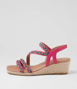Women SUPERSOFT Comfort|Heels-Zeiti Fuchsia Leather Sandals