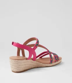 Women SUPERSOFT Comfort|Heels-Zeiti Fuchsia Leather Sandals