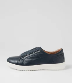 Women SUPERSOFT Comfort|Sneakers-Zenena Navy Dot Leather Lace Sneakers