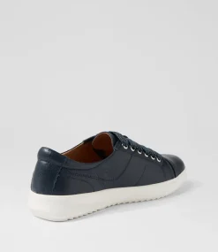 Women SUPERSOFT Comfort|Sneakers-Zenena Navy Dot Leather Lace Sneakers