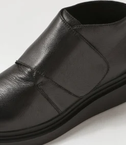 Women TOP END Boots-Ziloch Black Leather Ankle Boots