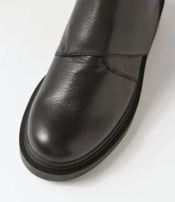 Women TOP END Boots-Ziloch Black Leather Ankle Boots