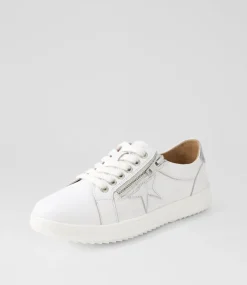 Women SUPERSOFT Sneakers-Zings White Silver Leather Sneakers