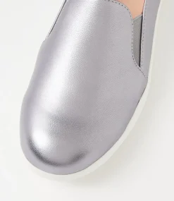 Women SUPERSOFT Comfort|Loafers-Zlolly Gunmetal Leather Sneakers