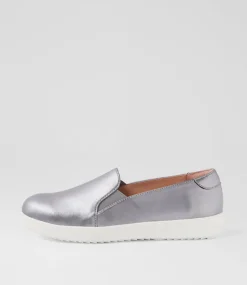 Women SUPERSOFT Comfort|Loafers-Zlolly Gunmetal Leather Sneakers