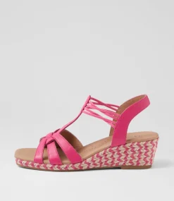 Women SUPERSOFT Comfort|Heels-Zoli Fuchsia Multi Leather Sandals