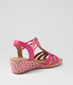 Women SUPERSOFT Comfort|Heels-Zoli Fuchsia Multi Leather Sandals