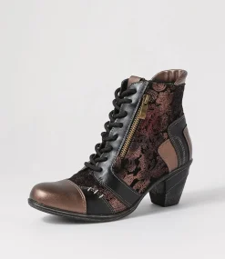 Women I LOVE BILLY Boots-Zolika Bronze Multi Lace Up Boots
