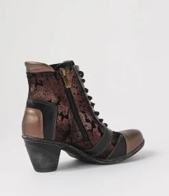 Women I LOVE BILLY Boots-Zolika Bronze Multi Lace Up Boots
