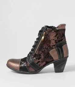 Women I LOVE BILLY Boots-Zolika Bronze Multi Lace Up Boots