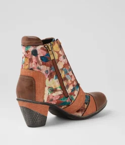 Women I LOVE BILLY Boots-Zolika Tan Ritzy Multi Lace Up Boots