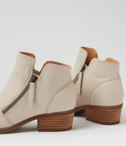 Women DIANA FERRARI Boots-Zoner Almond Natural Leather Ankle Boots