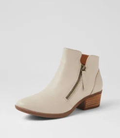 Women DIANA FERRARI Boots-Zoner Almond Natural Leather Ankle Boots