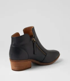 Women DIANA FERRARI Boots-Zoner Navy Natural Leather Ankle Boots