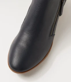 Women DIANA FERRARI Boots-Zoner Navy Natural Leather Ankle Boots