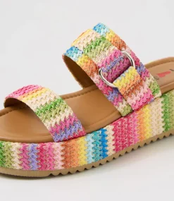 Women I LOVE BILLY Sandals-Zonsani Fuchsia Multi Fabric Sandals