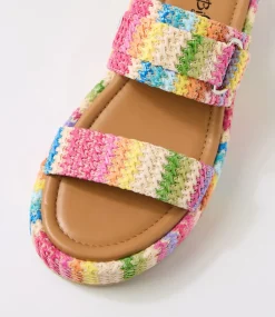 Women I LOVE BILLY Sandals-Zonsani Fuchsia Multi Fabric Sandals