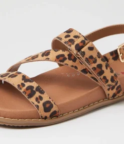 Women I LOVE BILLY Flats|Sandals-Zoorun Leopard Microsuede Sandals