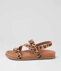 Women I LOVE BILLY Flats|Sandals-Zoorun Leopard Microsuede Sandals