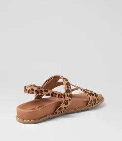 Women I LOVE BILLY Flats|Sandals-Zoorun Leopard Microsuede Sandals
