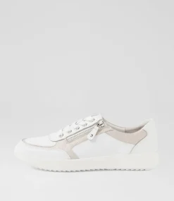 Women SUPERSOFT Comfort|Sneakers-Zulie White Almond Silver Scratch Leather Sneakers