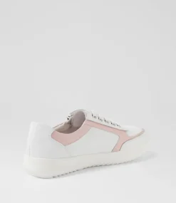 Women SUPERSOFT Comfort|Sneakers-Zulie White Pink Silver Scratch Leather Sneakers